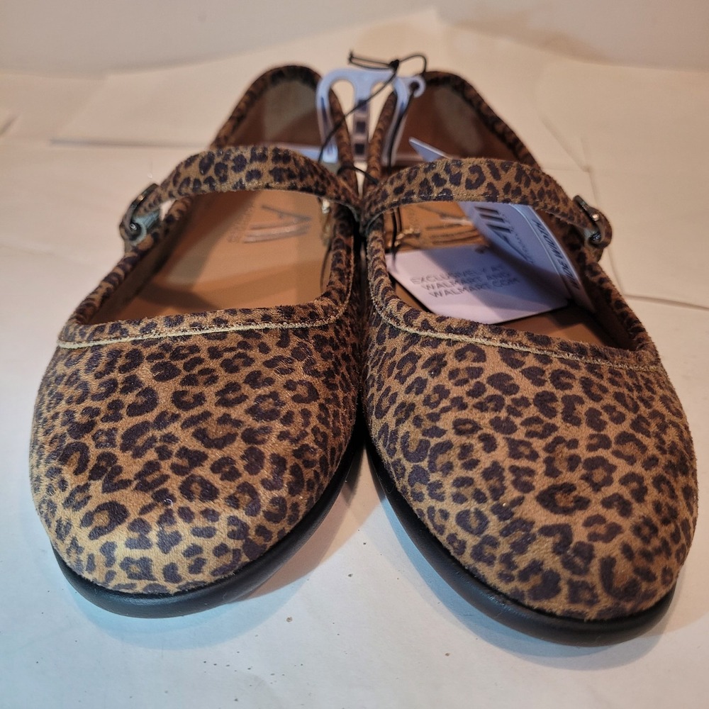 Aerosoles All Womens 7W Mary Jane Flats Leopard Print‎ Wide Width Cushioned NEW - Picture 5 of 8